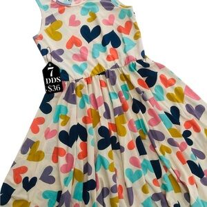 Colorful Heart Pattern Kids Dress